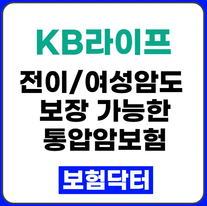 KB라이프 통합암보험 2026: 전이암·여성암 보장 완벽 분석