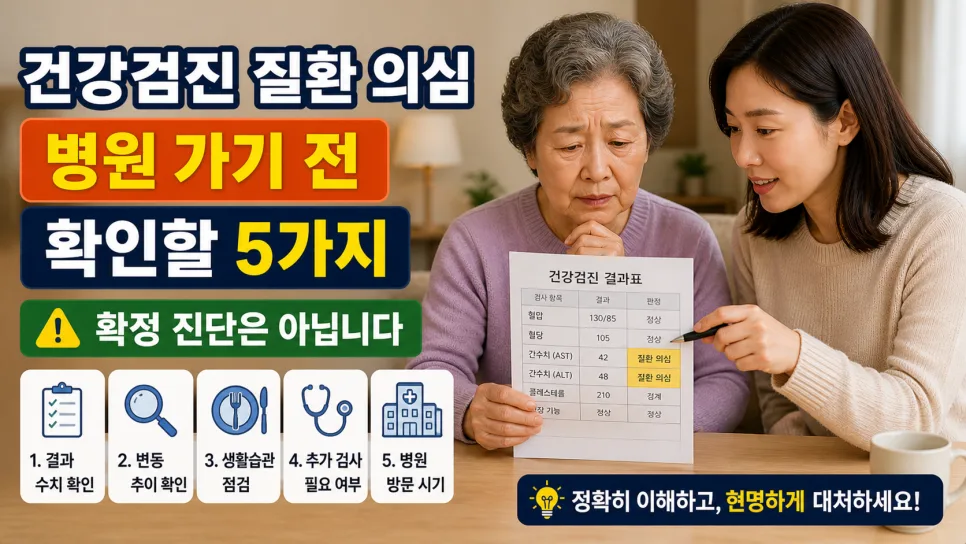 65세 이상 건강검진 '질환 의심' 시 대처법 2026