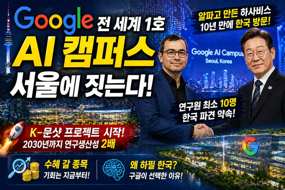 구글 AI 캠퍼스 서울 유치 2026: 수혜주와 미래 전망 총정리
