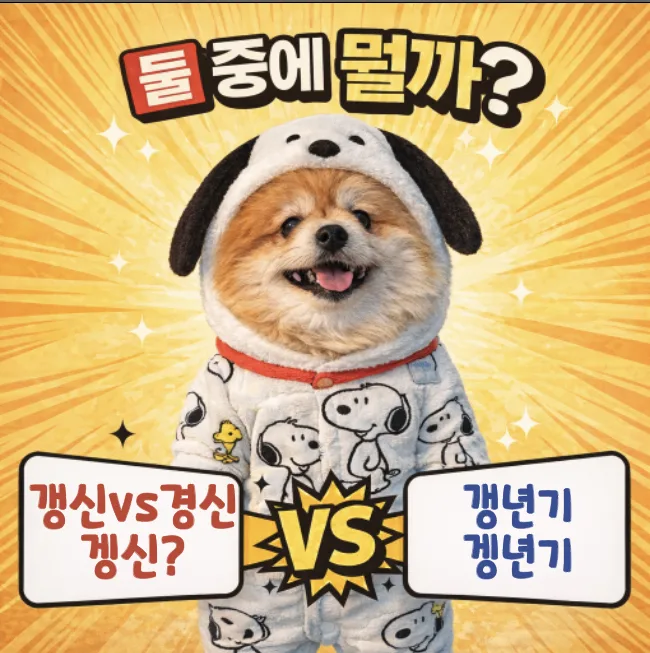 경신, 갱신, 갱년기 올바른 맞춤법 2026년 완벽 정리