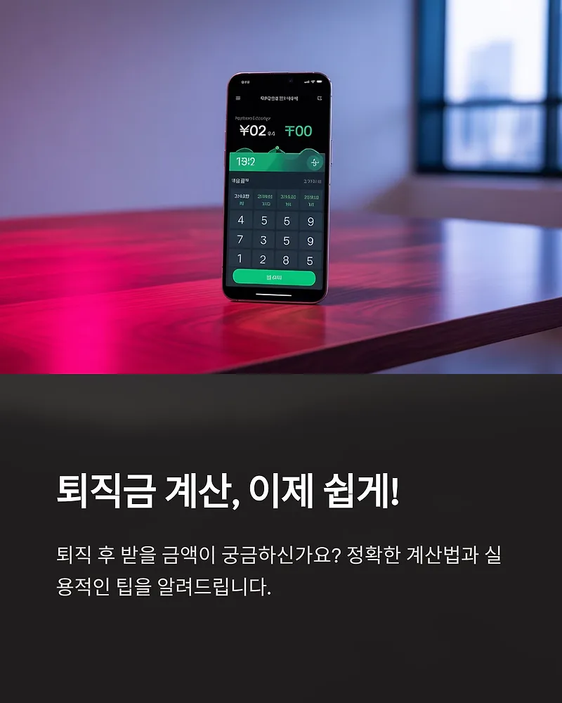 퇴직금 계산법 2026년 총정리: 셀프 계산기 활용법