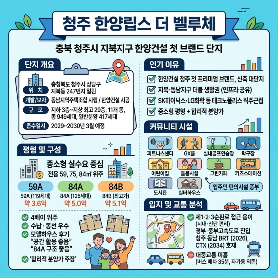 청주 한양립스 더 벨루체 분양가 2026: 5억대 아파트, 입지 가치 분석 2