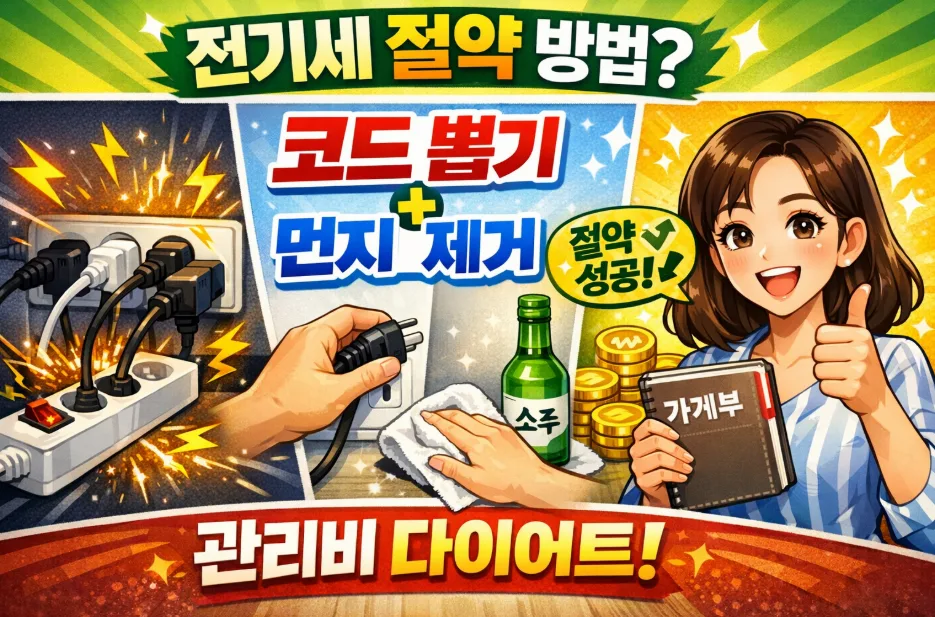 2026년 전기세 절약 5단계: 소주와 코드 관리로 관리비 다이어트
