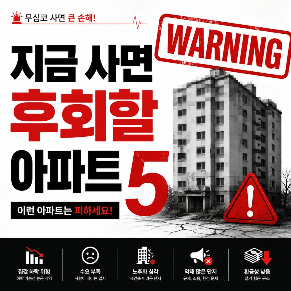 2026년 위험한 아파트 피하는 법: 5가지 특징과 체크리스트