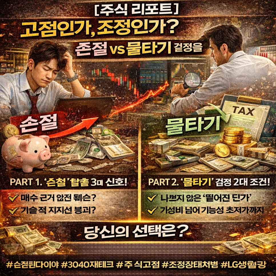 주식 고점인가? 2026년 손절·물타기 결정 위한 5가지 체크리스트