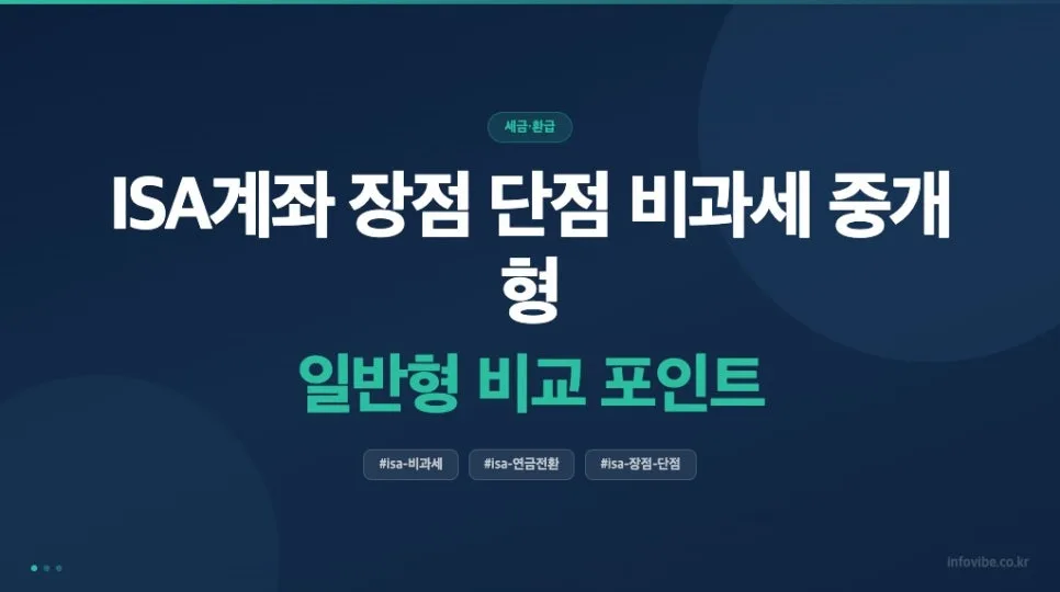 ISA 계좌, 비과세 혜택 완벽 분석 2026: 중개형 vs 일반형 비교