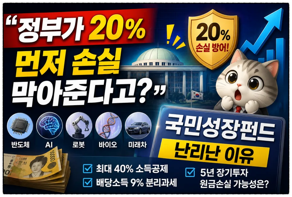 국민성장펀드 2026년, 20% 손실 방어와 세금 혜택 완벽 분석