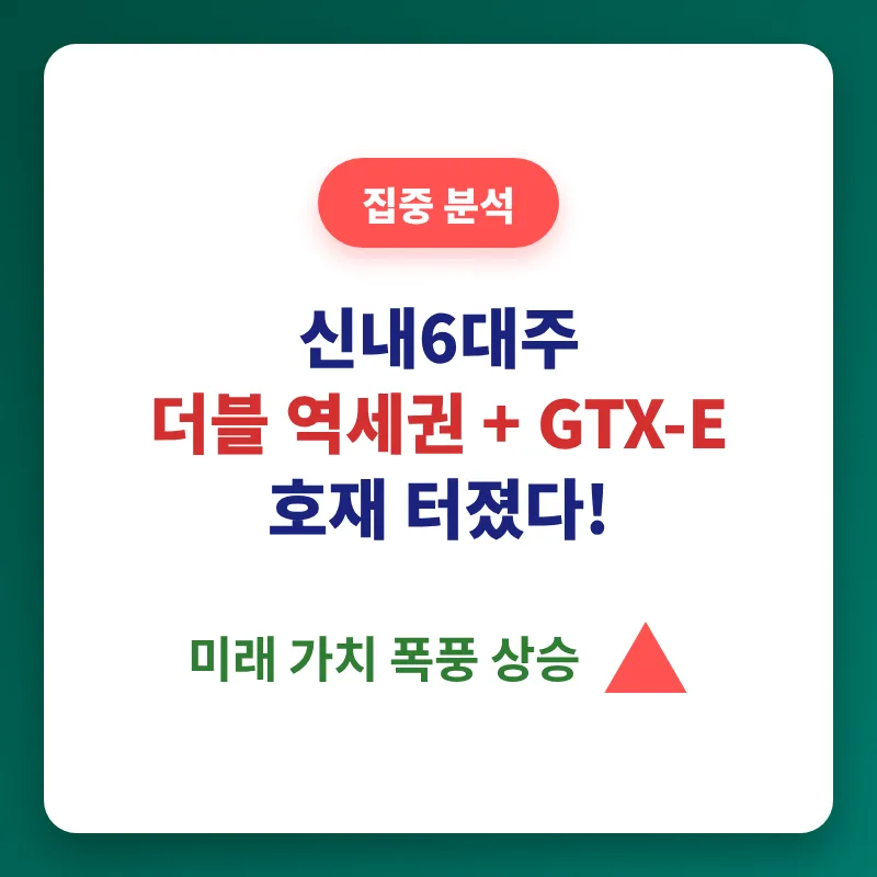 신내6대주 아파트, GTX-E 호재와 역세권 가치 2026년 전망