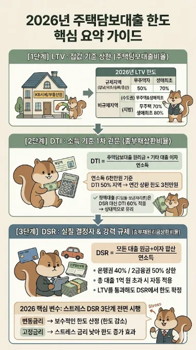 주택담보대출 한도 2026년 총정리: DSR 규제와 LTV, DTI 완벽 분석 2