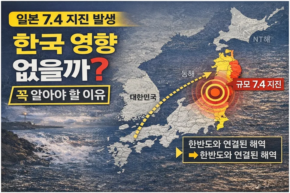 일본 7.4 지진 쓰나미 한국 영향은? 2026년 최신 분석