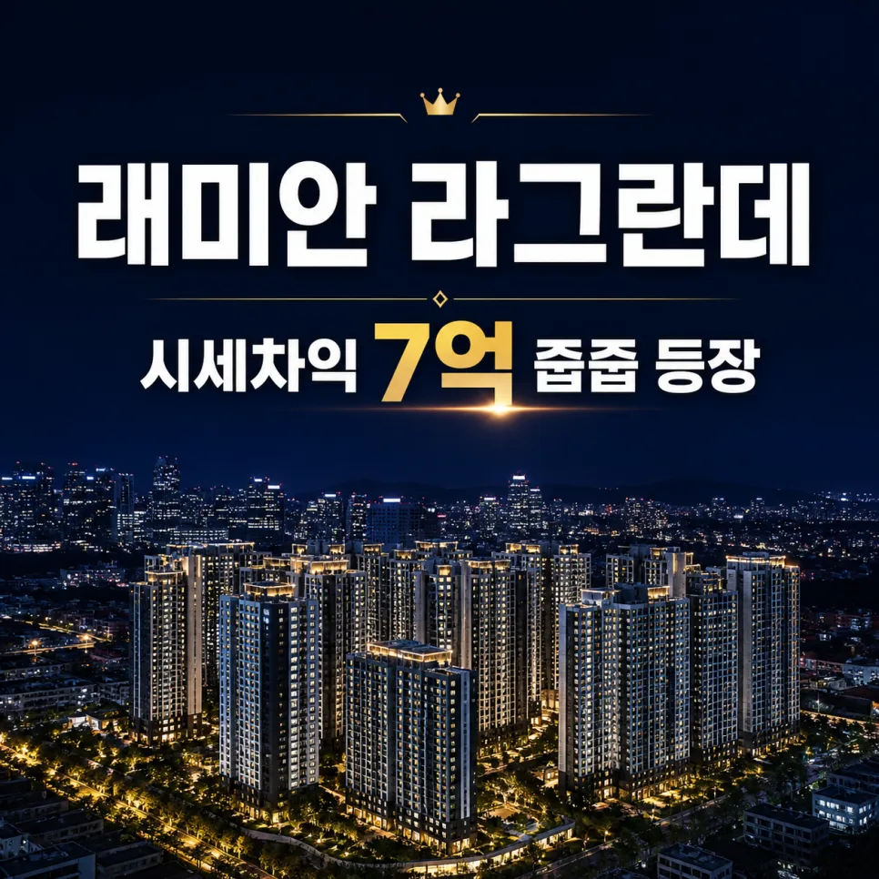 래미안라그란데 줍줍 2가구, 7억 시세차익 가능할까? 2026년 분석