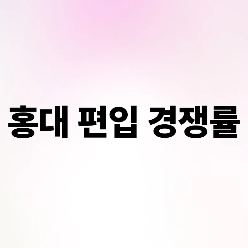 홍대 편입 경쟁률, 실제 합격 전략과 자격 요건 완벽 분석 2026