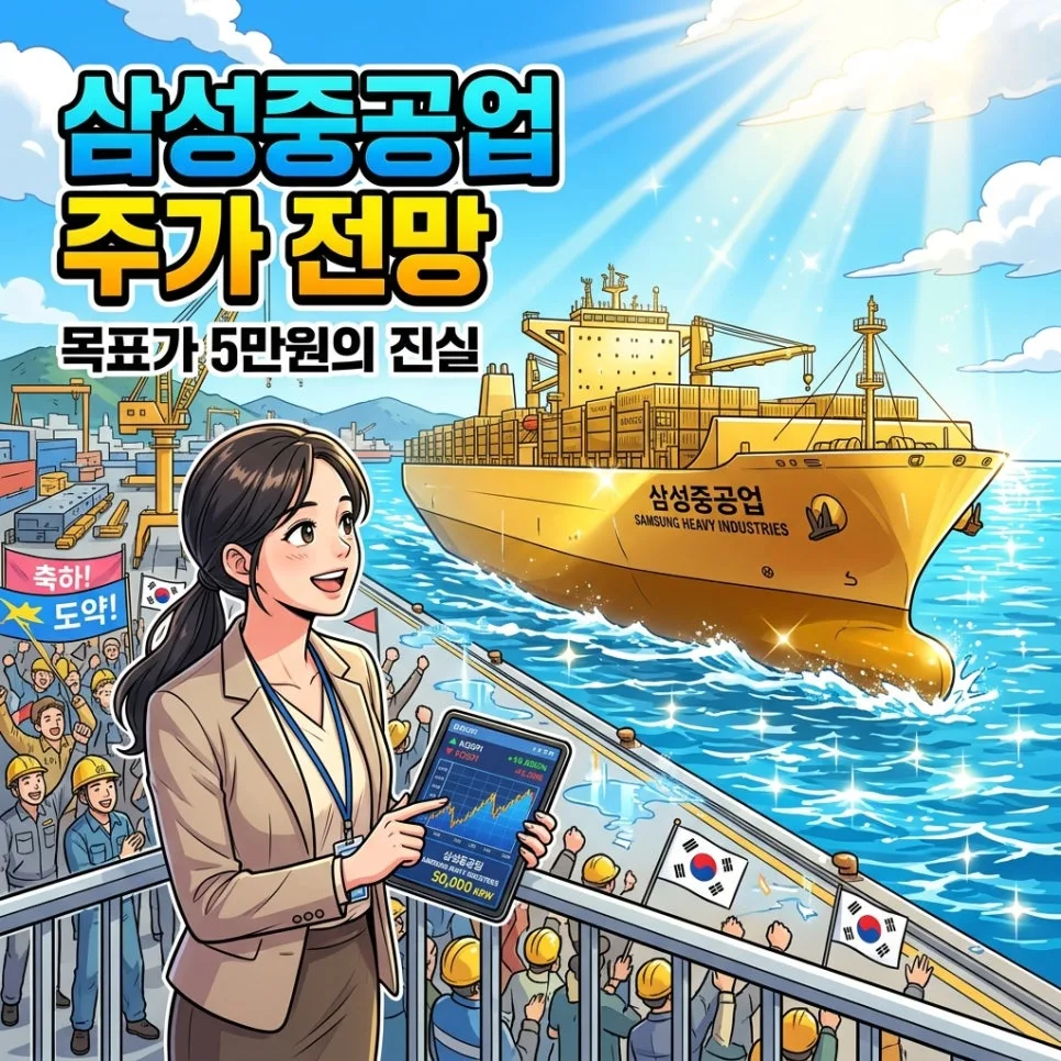 삼성중공업 주가 전망: 2026년 목표가 5만원 달성 가능할까?