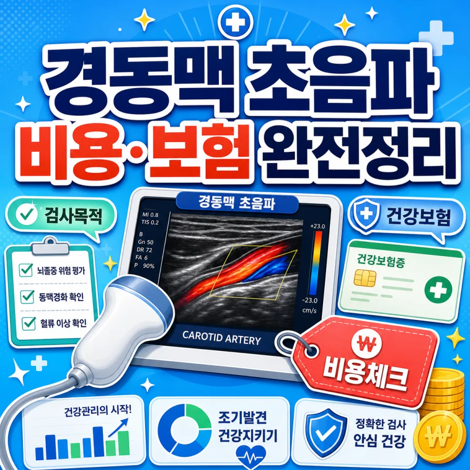 경동맥 초음파 비용 2026년 건강보험 적용 기준 완벽 분석