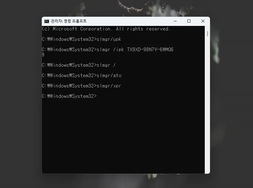 윈도우 정품인증 워터마크 제거 cmd 방법 2026년 총정리 3