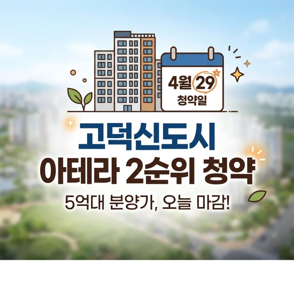 고덕신도시 아테라 2순위 청약 조건 2026: 무주택자 필수 확인