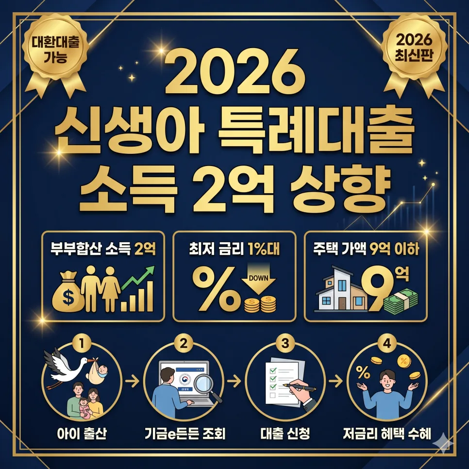 2026 신생아 특례대출, 소득 2억까지 확대? 조건 총정리