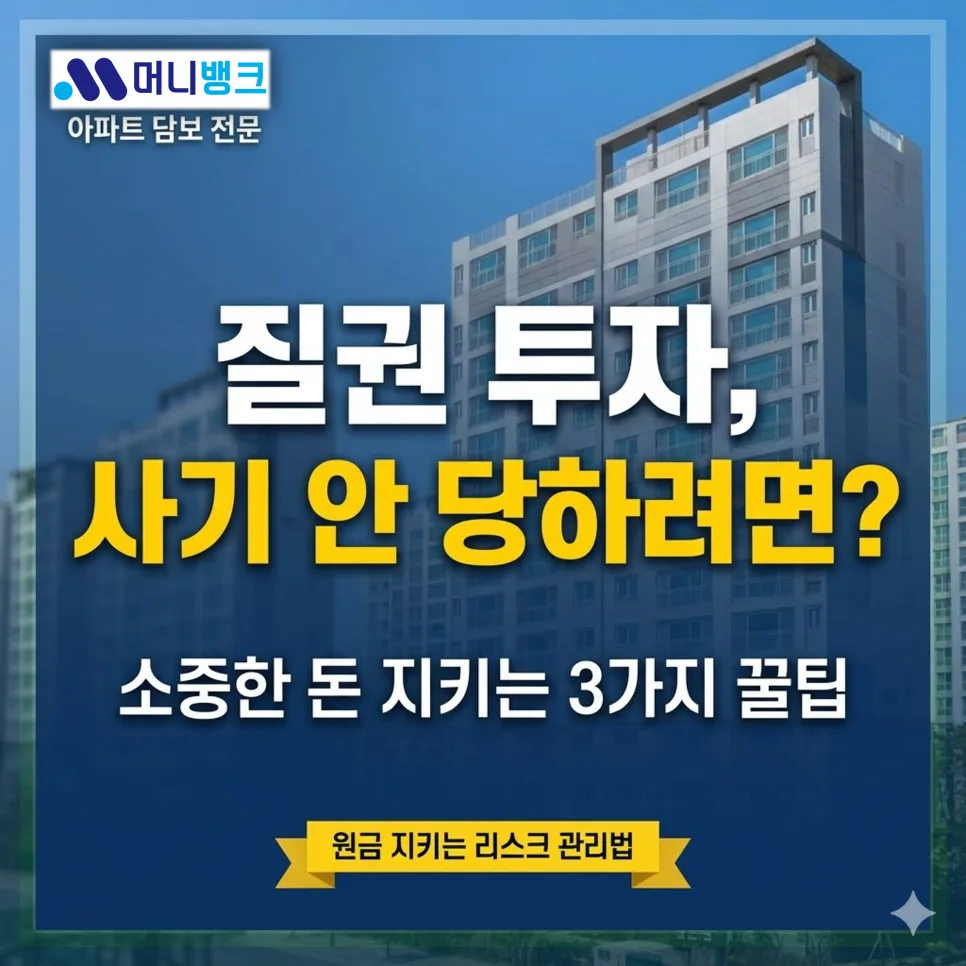 2026년 아파트 질권 투자: 확정 금리로 안전하게 자산 지키는 법 2