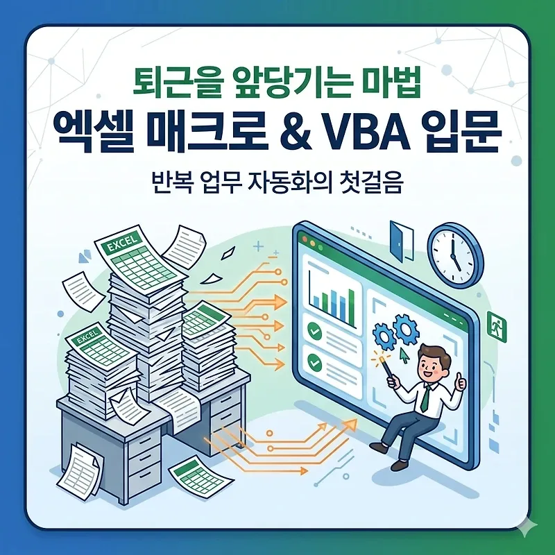 엑셀 매크로 & VBA, 반복 업무 2026년 자동화로 퇴근 시간 앞당기는 법