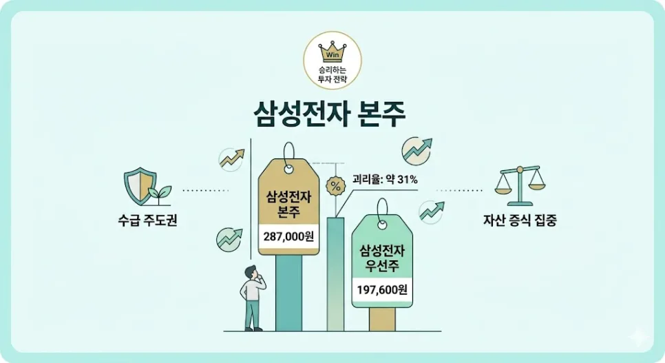 삼성전자 본주 vs 우선주: 2026년 괴리율, 왜 본주가 유리할까? 2