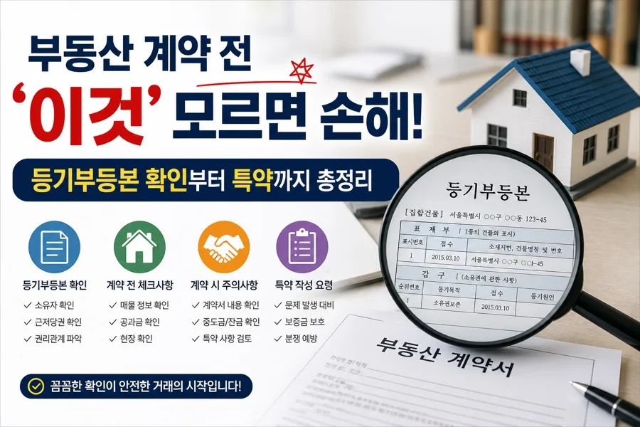 부동산 계약 전 필수 체크리스트 2026: 등기부등본 확인법