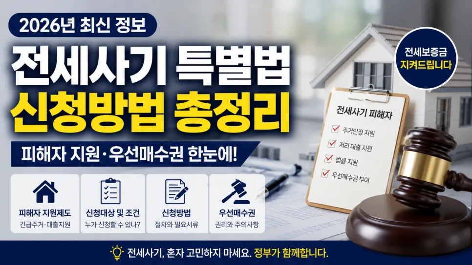 2026년 전세사기 특별법: 지원 대상, 신청 방법, 주거 지원 총정리