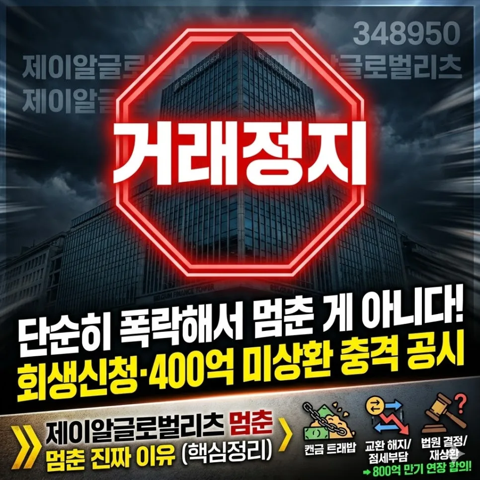 제이알글로벌리츠 거래정지 해제 가능성 2026년 전망