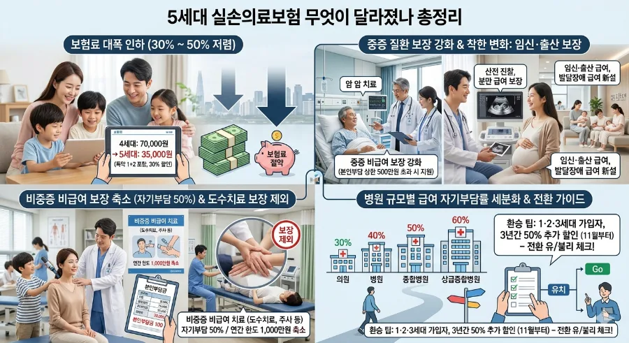5세대 실손보험, 2026년 보험료 인하 및 보장 축소 핵심 총정리