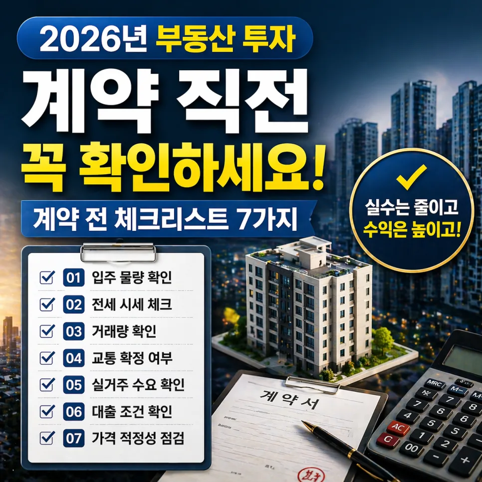 2026년 부동산 계약 전 필수 점검 7가지: 실수 방지 가이드
