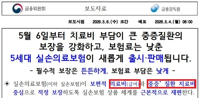 5세대 실손보험 전환 가이드 2026: 1~4세대 비교 및 핵심 변화
