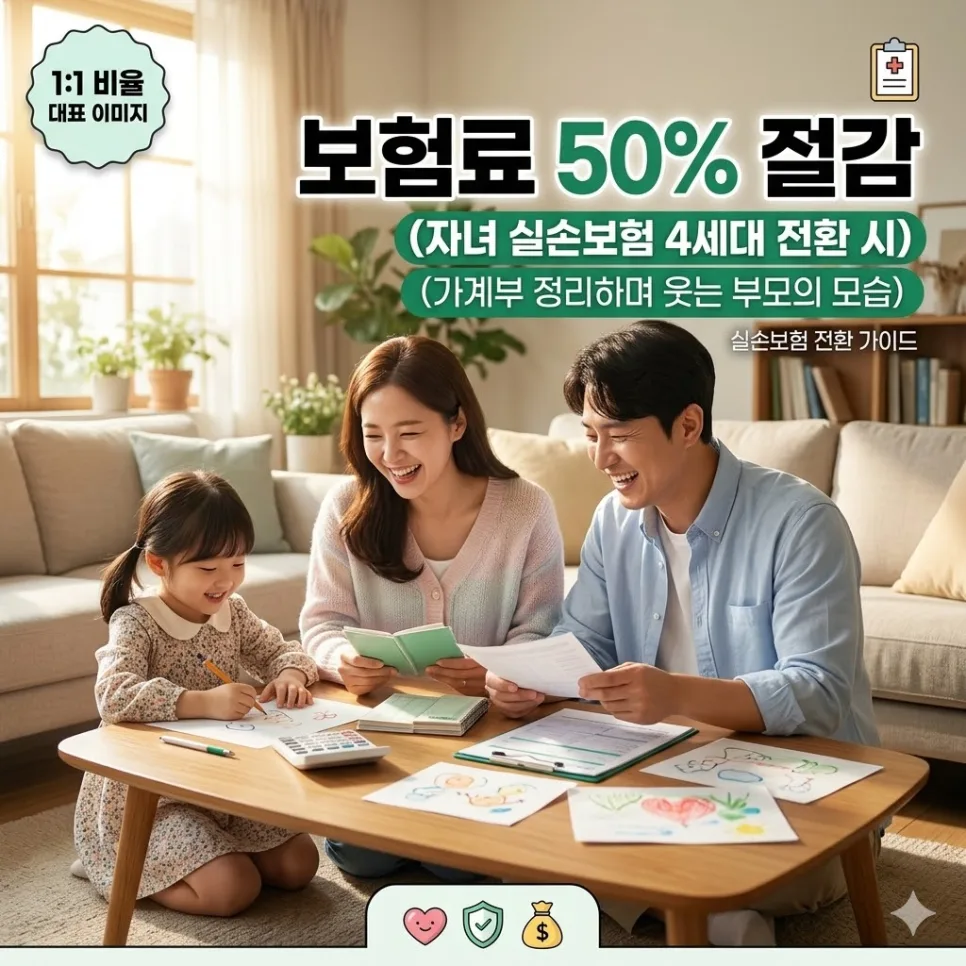 자녀 실손보험 4세대 전환, 보험료 2배 아끼는 법 2026