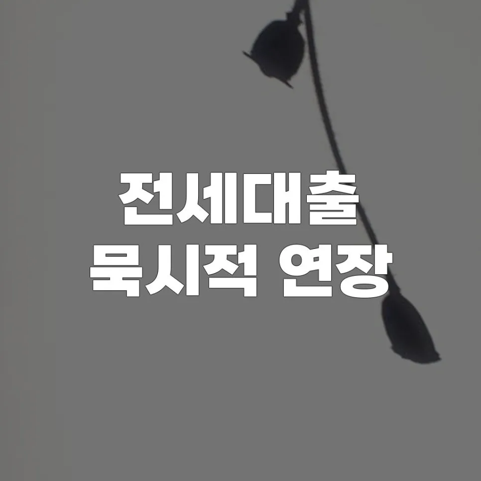 전세대출 묵시적 연장, 2026년까지 안전하게 관리하는 법