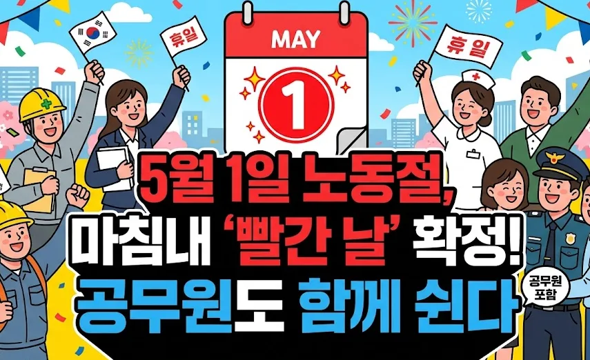 5월 1일 노동절, 2026년부터 공무원도 쉬나요? 법정 공휴일 지정 분석
