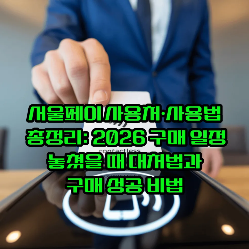 서울페이 구매 일정 놓쳤을 때 대처법 2026: 사용법 총정리