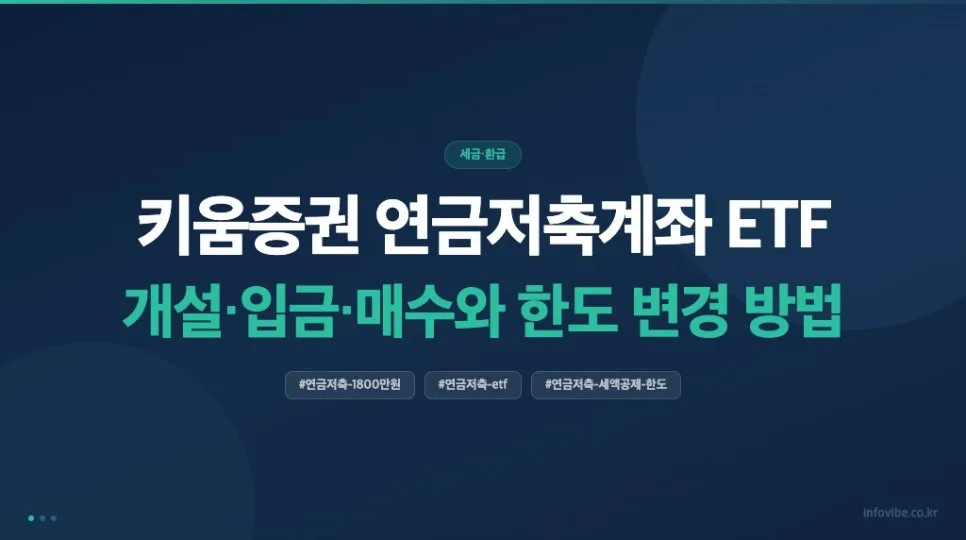 키움증권 연금저축계좌 ETF 2026: 개설부터 세액공제까지 완벽 가이드 2