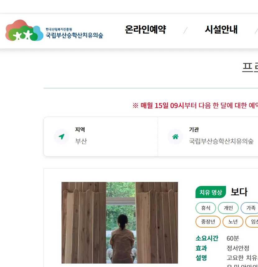 승학산 치유의숲 '보다' 프로그램 2026: 예약 방법 및 후기 총정리