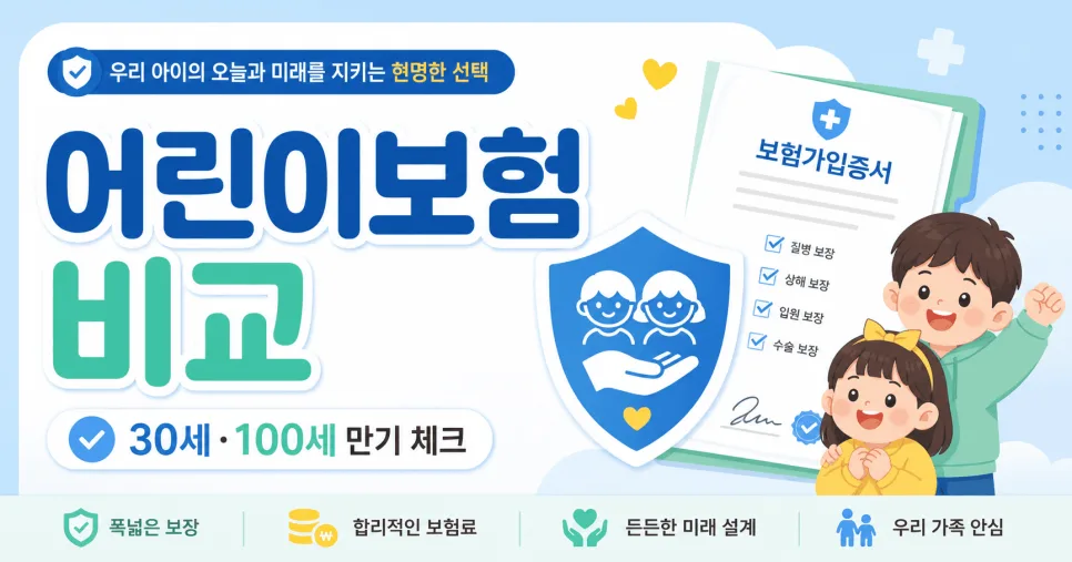 어린이보험 만기 30세 vs 100세, 현명한 선택 가이드 2026