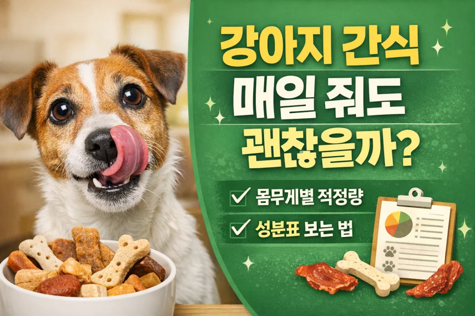 강아지 간식 매일 급여, 괜찮을까? 2026년 기준 총정리
