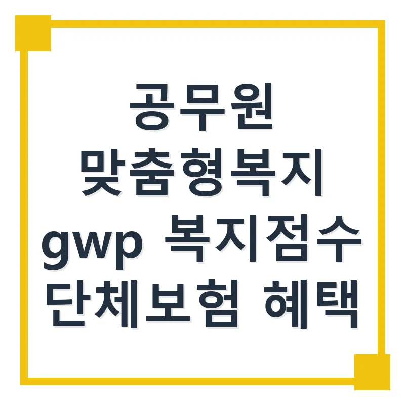 공무원 맞춤형복지 GWP 복지점수 활용법 2026