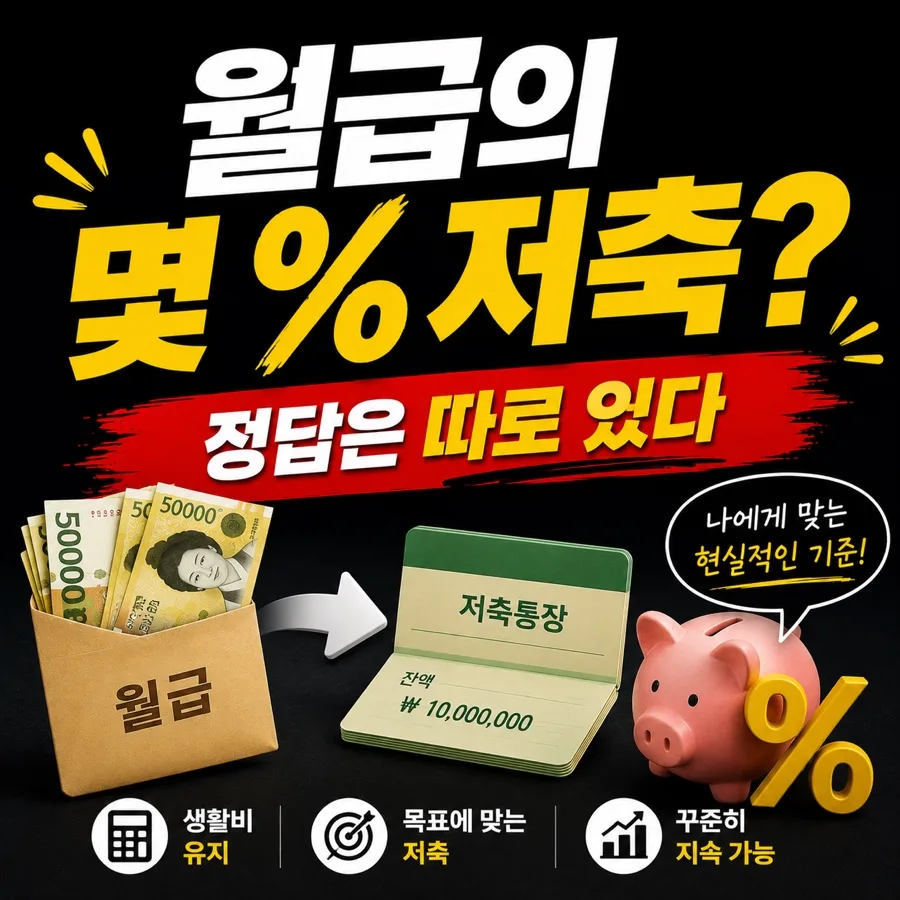 월급 저축 비율, 2026년 나에게 맞는 현실적인 방법은?