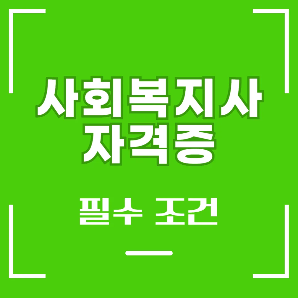 사회복지사 1급/2급 자격증 취득 방법 및 필수 조건 2026년 완벽 정리