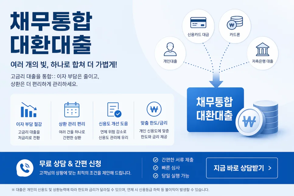 2026년 채무통합대환대출 완벽 가이드: 햇살론, 사잇돌 포함