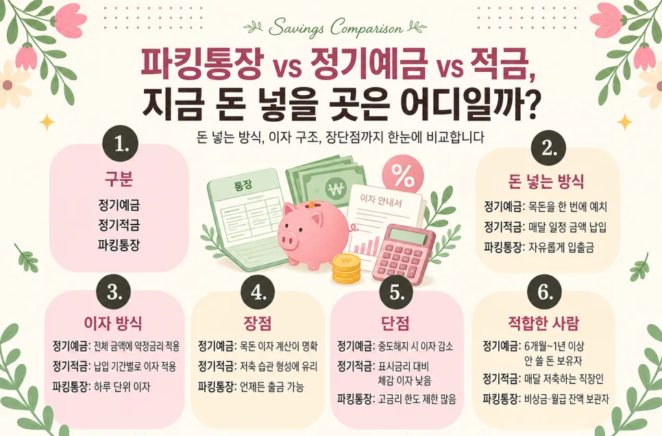 2026년 예금·적금·파킹통장, 세후 이자 높은 상품 찾는 법