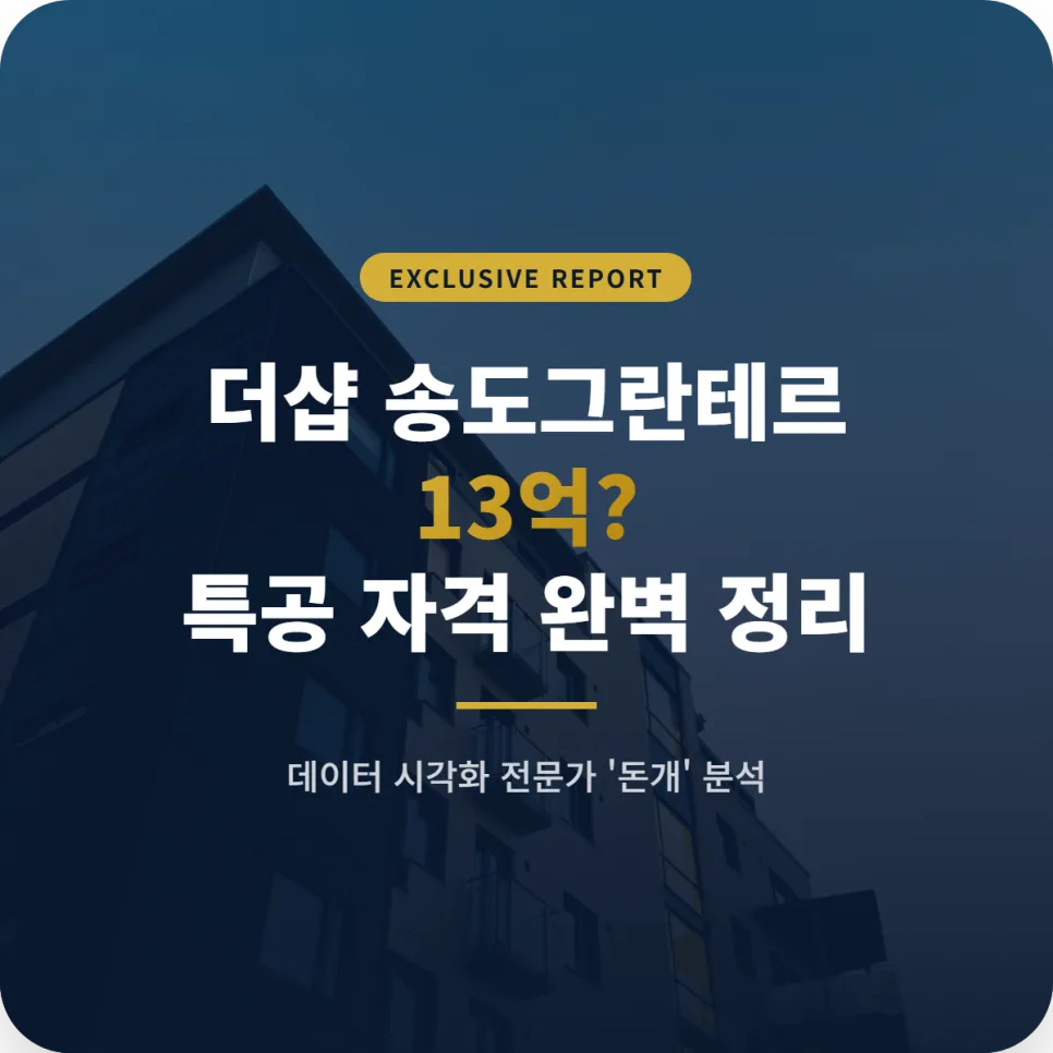 더샵 송도그란테르 특별공급 조건 2026: 다자녀·신혼부부 핵심 정리