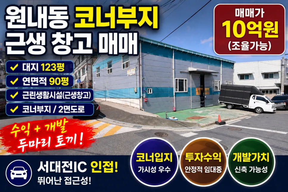 대전 코너 토지 123평, 개발 잠재력과 수익성 2026 분석