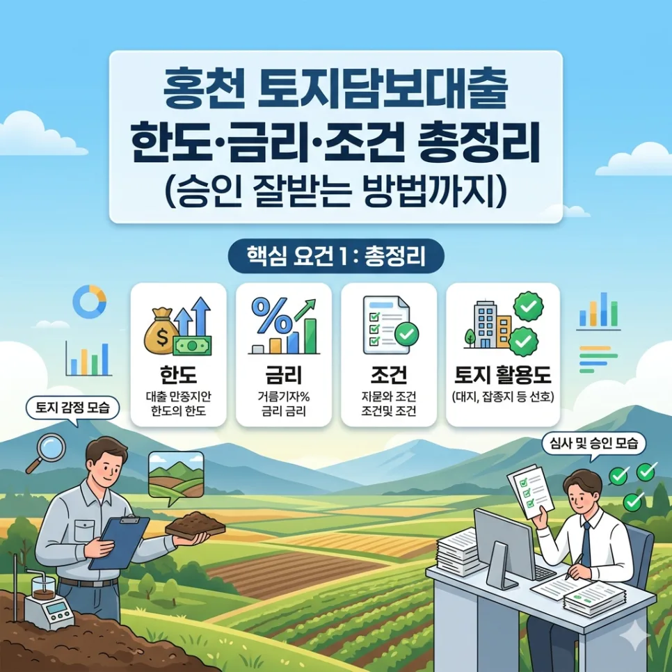 홍천 토지담보대출 한도·금리·조건 2026년 총정리