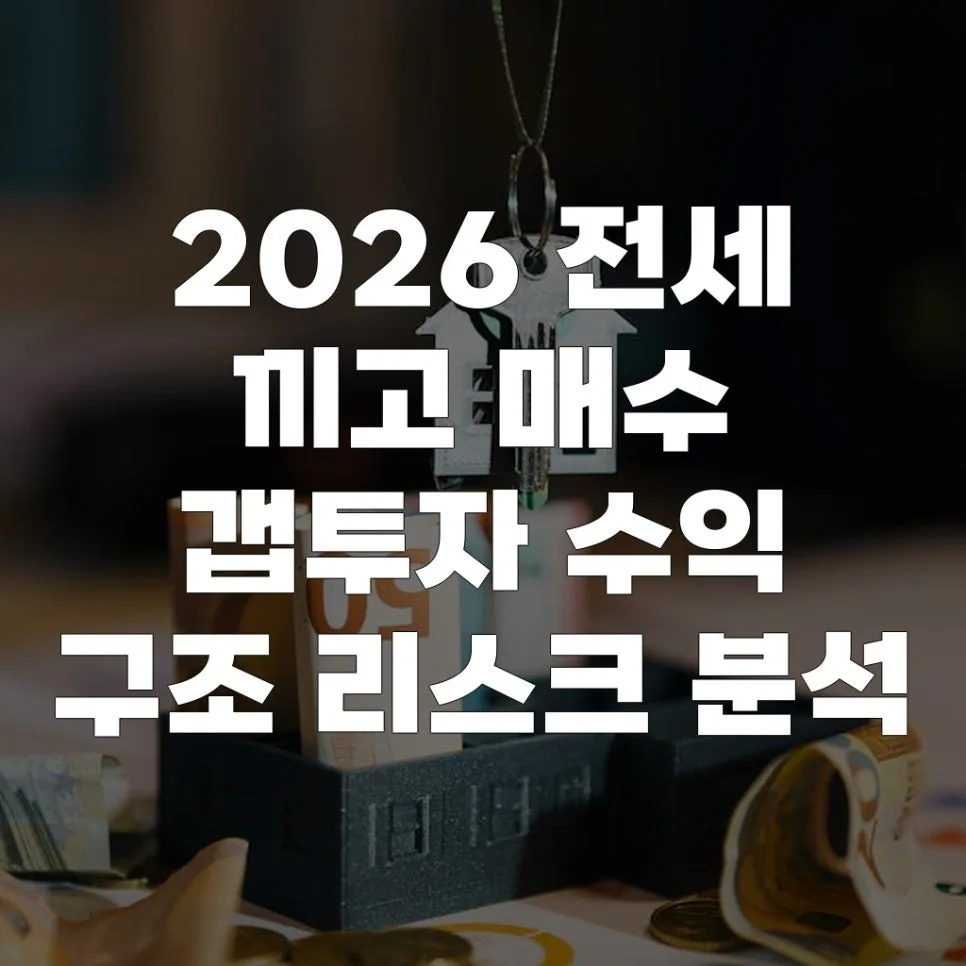 2026년 갭투자, 전세 안고 매수 시 수익과 리스크 완벽 분석