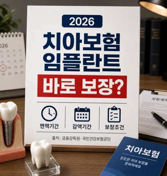 치아보험 임플란트 보장 조건 2026: 면책·감액기간 총정리
