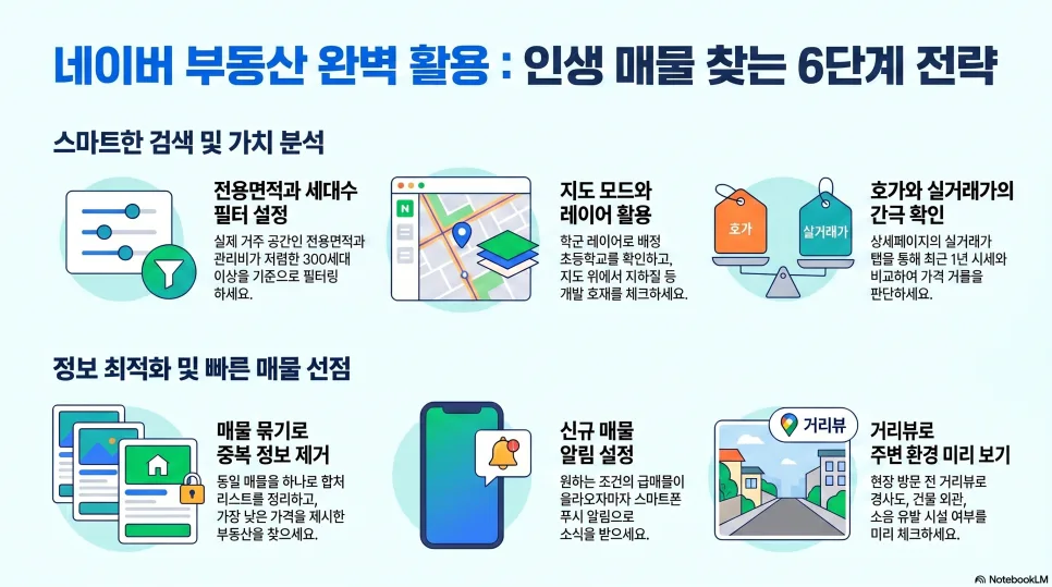 네이버 부동산 활용법 2026: 원하는 집 찾는 6단계 전략