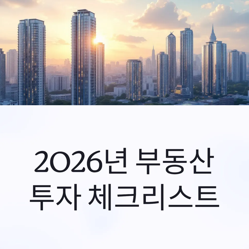2026년 부동산 투자, 리스크 관리 & 자금 계획 완벽 가이드